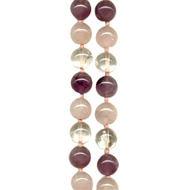 Amethyst, Crystal Quartz and Rose Quartz Beads 'ACR Quartz Bead'