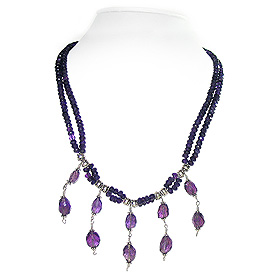 Amethyst Necklace 'Cerulean Rain'