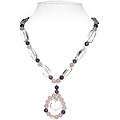 Amethyst, Crystal Quartz and Rose Quartz Necklace 'Celebration'