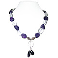 Amethyst and Crystal Quartz Necklace 'Mauve Duet'