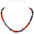 Amethyst and Carnelian Necklace 'Fireworks'