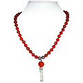 Carnelian and Crystal Quartz Necklace 'Desire'
