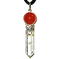 Carnelian and Crystal Quartz Necklace 'Friendship'