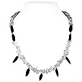 Crystal Quartz and Black Onyx Necklace 'Imperial'
