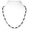 Carnelian, Crystal Quartz and Green Aventurine Necklace 'Graceful'