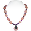 Amethyst and Rose Quartz Necklace 'Romance'