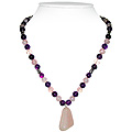 Amethyst and Rose Quartz Necklace 'Saga'