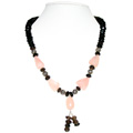 Rose Quartz and Smoky Quartz Necklace 'Mystical Romance'
