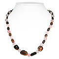 Rose Quartz and Smoky Quartz Necklace 'Illusions'