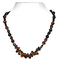 Smoky Quartz and Tiger Eye Necklace 'Puzzle'
