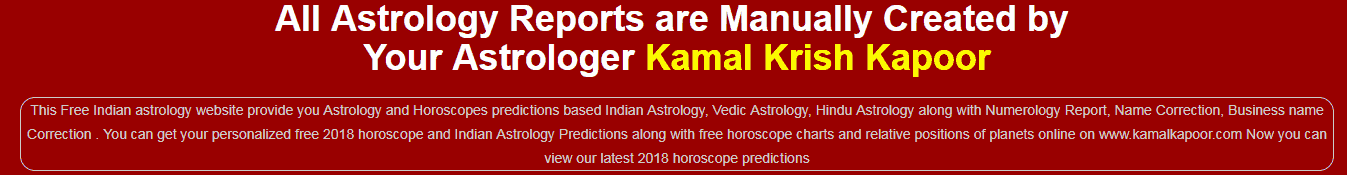 Free Vedic Birth Chart Predictions